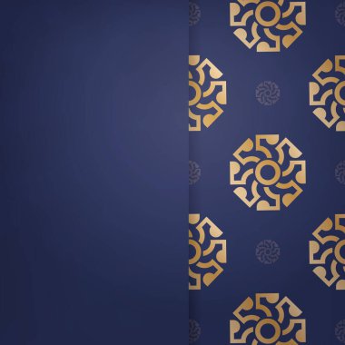 Koyu mavi kartvizit ve markanız için Hint altınları..