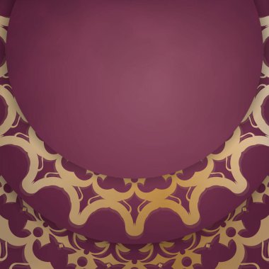 Şatafatlı altın desenli bordo broşür basılmaya hazır..