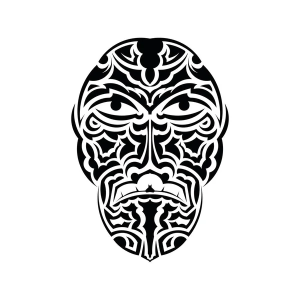 Illustration Ornée Motifs Crâne Tatouage Tribal — Image vectorielle