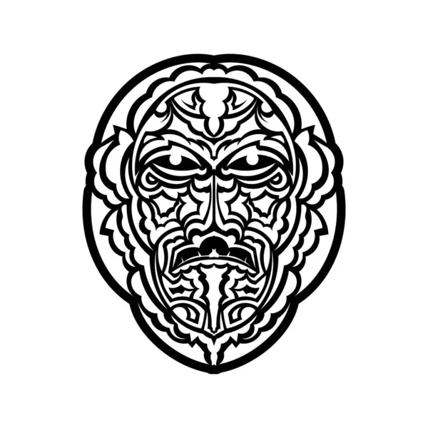 パターン化された図を描く 部族の入れ墨頭蓋骨 — ストックベクタ
