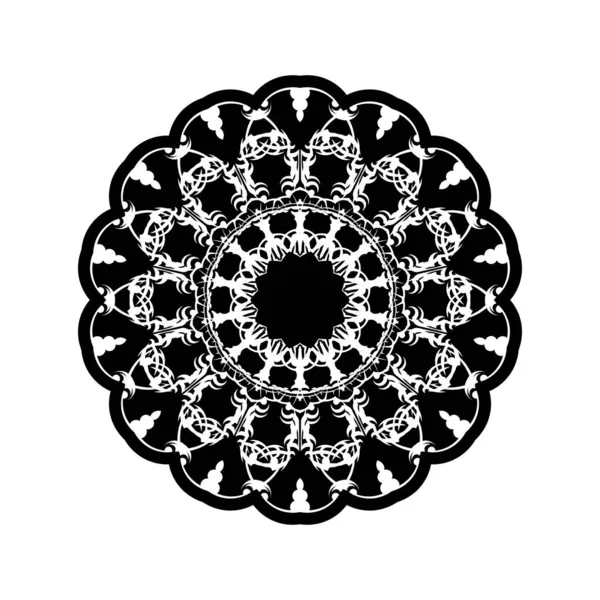 Forme Mandala Simple Pour Coloration Mandala Vectoriel Floral Une Fleur — Image vectorielle