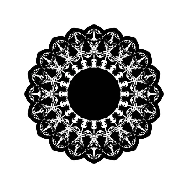 Forma Simples Mandala Para Colorir Vector Mandala Floral Flor Oriental — Vetor de Stock