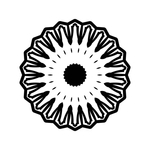 Forma Simples Mandala Para Colorir Vector Mandala Floral Flor Oriental — Vetor de Stock