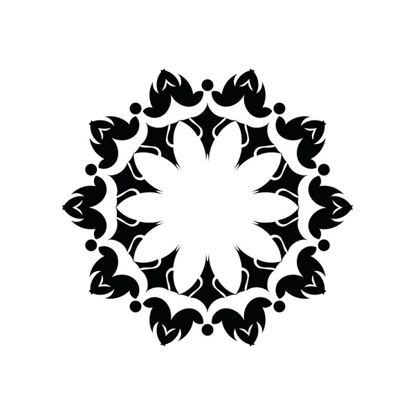 Forma Mandala Simple Para Colorear Vector Mandala Floral Flor Oriental — Vector de stock