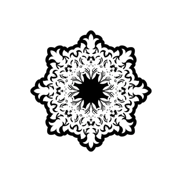 Forma Mandala Simple Para Colorear Vector Mandala Floral Flor Oriental — Vector de stock