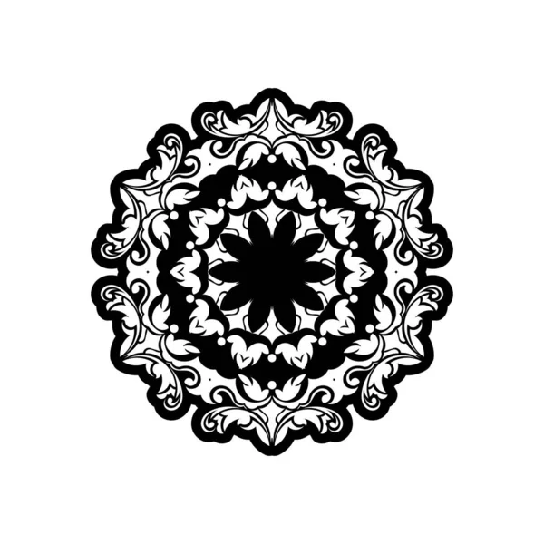 Forma Simples Mandala Para Colorir Vector Mandala Floral Flor Oriental — Vetor de Stock