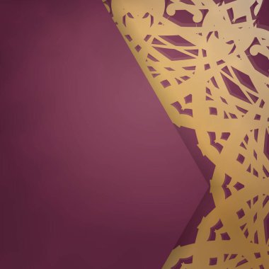 Soyut altın desenli bordo broşür tipografi için hazırlandı.