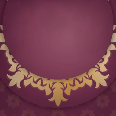 Markanız için altın rengi mandala desenli broşür..