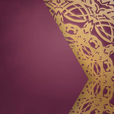 Klasik altın desenli broşür, tipografi için hazırlanıyor..