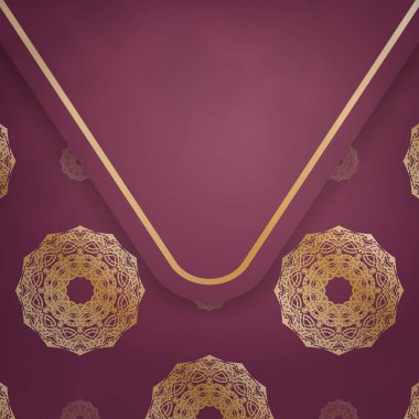 Klasik altın desenli broşür, tipografi için hazırlanıyor..