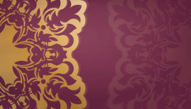 Logonuz altında tasarlamak için soyut altın desenli Burgundy arkaplan