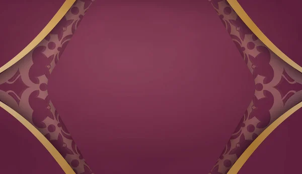 Arrière Plan Couleur Bordeaux Avec Motif Mandala Pour Conception Sous — Image vectorielle