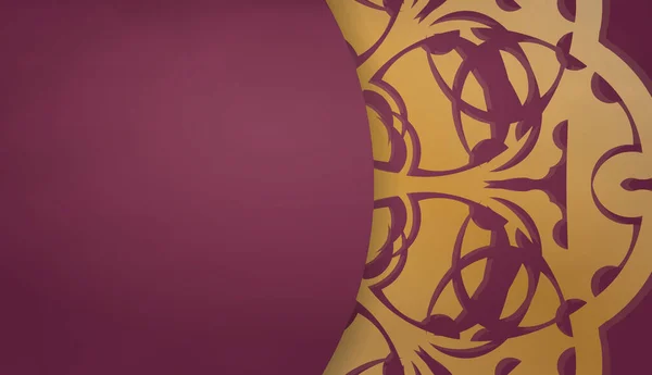 Arrière Plan Couleur Bordeaux Avec Motif Mandala Pour Conception Sous — Image vectorielle