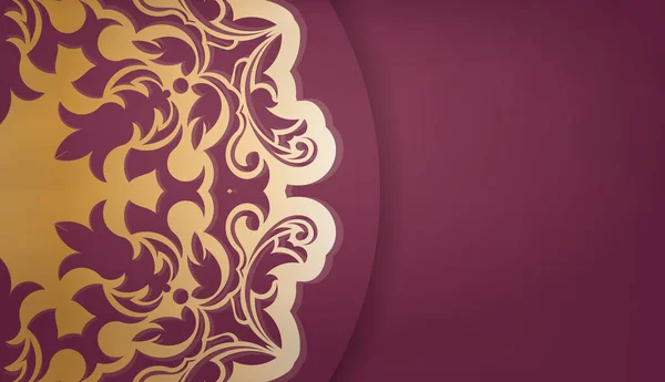 Baner Couleur Bordeaux Avec Motif Abstrait Pour Conception Sous Logo — Image vectorielle