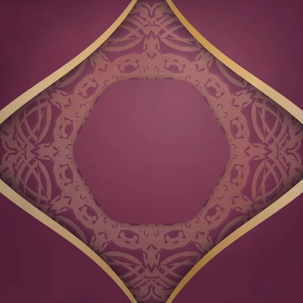 Modèle Brochure Couleur Bordeaux Avec Des Ornements Luxueux Pour Votre — Image vectorielle