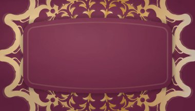 Hint altınları ve logo alanı olan Burgundy arka planı
