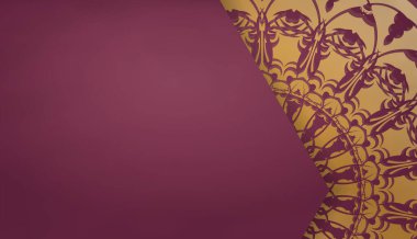 Soyut altın süslemeli ve metninin altına yerleştirilmiş Burgundy afişi