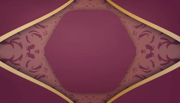 Burgundské Pozadí Luxusní Zlaté Ozdoby Prostor Pro Vaše Logo Nebo — Stockový vektor