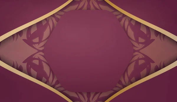 Modèle Bannière Bourgogne Avec Motif Grec Pour Conception Sous Votre — Image vectorielle