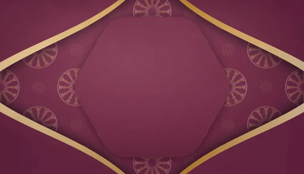 Modèle Bannière Bourgogne Avec Motif Indien Pour Conception Logo — Image vectorielle