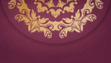 Klasik altın desenli ve logo veya metin için alanı olan Burgonya bayrağı