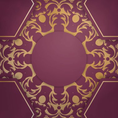 Kutlamalarınız için içinde lüks bir altın süs bulunan Burgundy kartı..