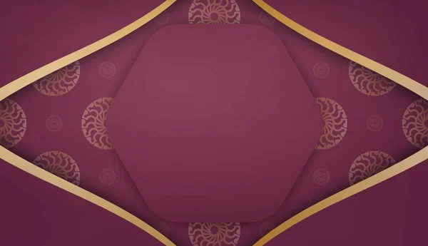 Modèle Bannière Couleur Bourgogne Avec Motif Abstrait Place Pour Logo — Image vectorielle