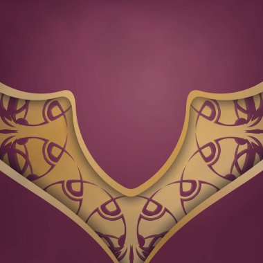 Hint altınları tipografi için hazırlanmış Burgundy broşürleri..