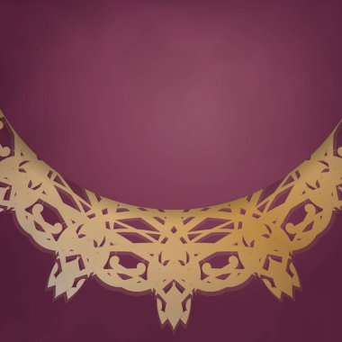 Hintli altın desenli Burgundy broşürü..