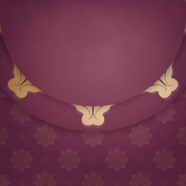 Markanız için mandala altından süslemeli Broşür Bordo 'yu selamlayın..