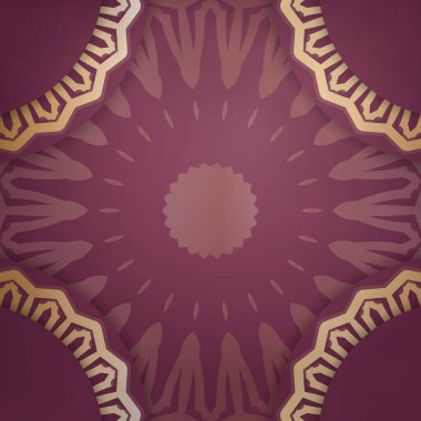 Kutlama broşürü. Bordo renginde. Altın desenli..