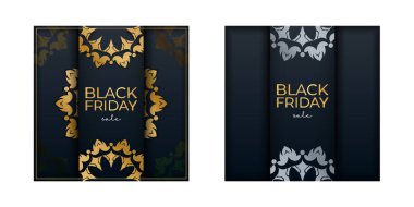 Mavili Kara Cuma reklamı Yunanca altın desenli