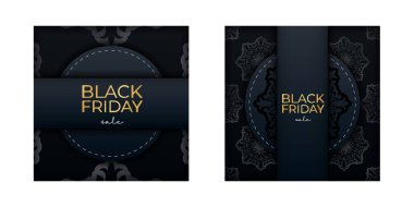 Klasik altın süslemeli Mavi Kara Cuma posteri