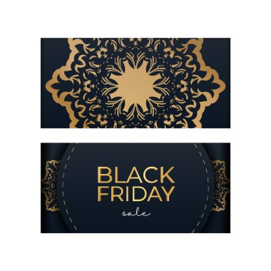 Klasik altın desenli Mavi Cuma Kara Cuma posteri