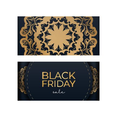 Lüks altın desenli siyah cuma posterleri.
