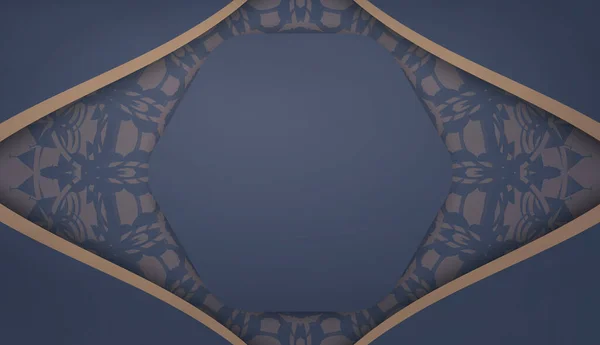 Baner Modré Barvy Řeckou Hnědou Ornament Pro Design Pod Logem — Stockový vektor