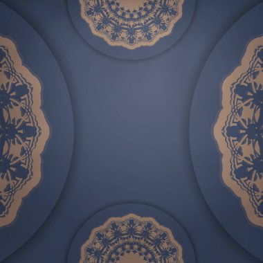 Soyut kahverengi süslemeli Mavi Selamlama Pilotu yazdırma için hazırlandı.