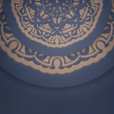 Tebrik etmek için mavi ve kahverengi desenli broşür..