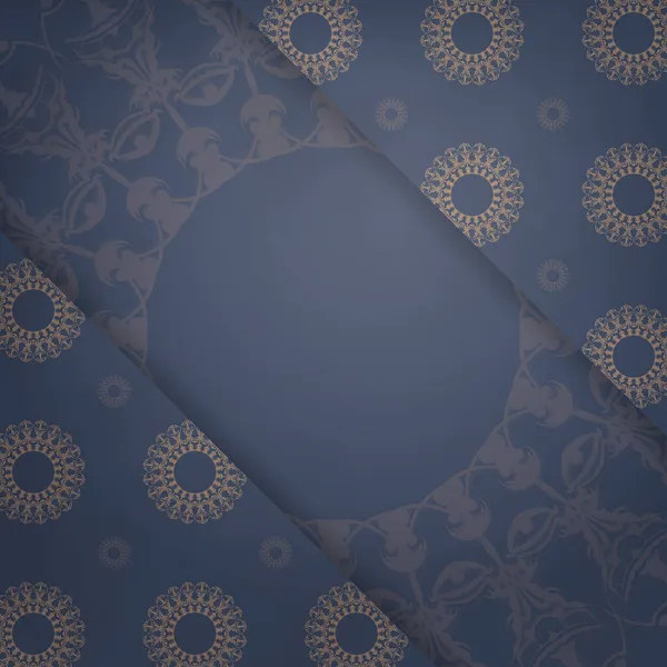 Lüks kahverengi süslemeleri tipografi için hazırlanmış mavi broşürleri selamlıyorum..