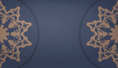 Mavili arkaplan, Yunanca kahverengi desenli ve metnin altına yerleştirilmiş