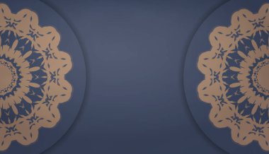 Logonuz altında tasarlamak için Yunanca kahverengi desenli mavi arkaplan