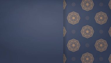 Baner in blue with a greek brown pattern and place under your text
