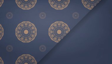 Baner in blue with a greek brown pattern and place under your text