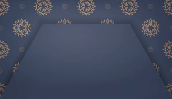 Hintergrund Blau Mit Abstrakten Braunen Ornamenten Für Die Gestaltung Unter — Stockvektor