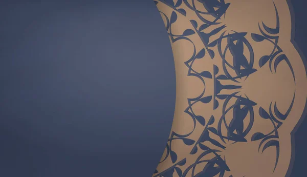 Arrière Plan Bleu Avec Motif Brun Luxueux Pour Conception Sous — Image vectorielle