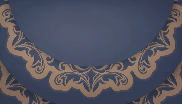 Tło Kolorze Niebieskim Luksusowym Brązowym Wzorem Dla Projektu Logo — Wektor stockowy