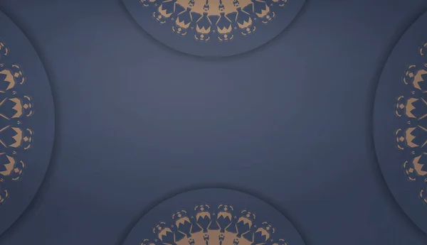 Logo Veya Metin Altında Tasarım Için Klasik Kahverengi Süslemeli Mavi — Stok Vektör