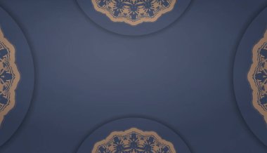 Mavili baner, Yunan kahverengi süslemeleri ve metin yeri