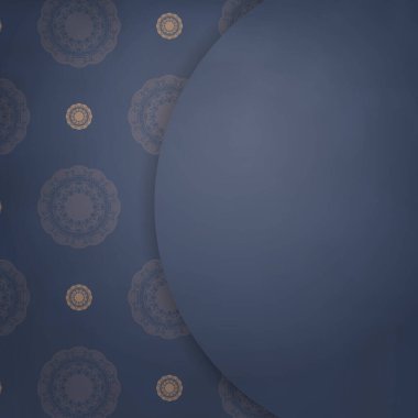 Markanız için mavi broşür ve Yunanca kahverengi desenler..