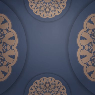 Mavili tebrik kartı ve basılmaya hazır kahverengi süs..